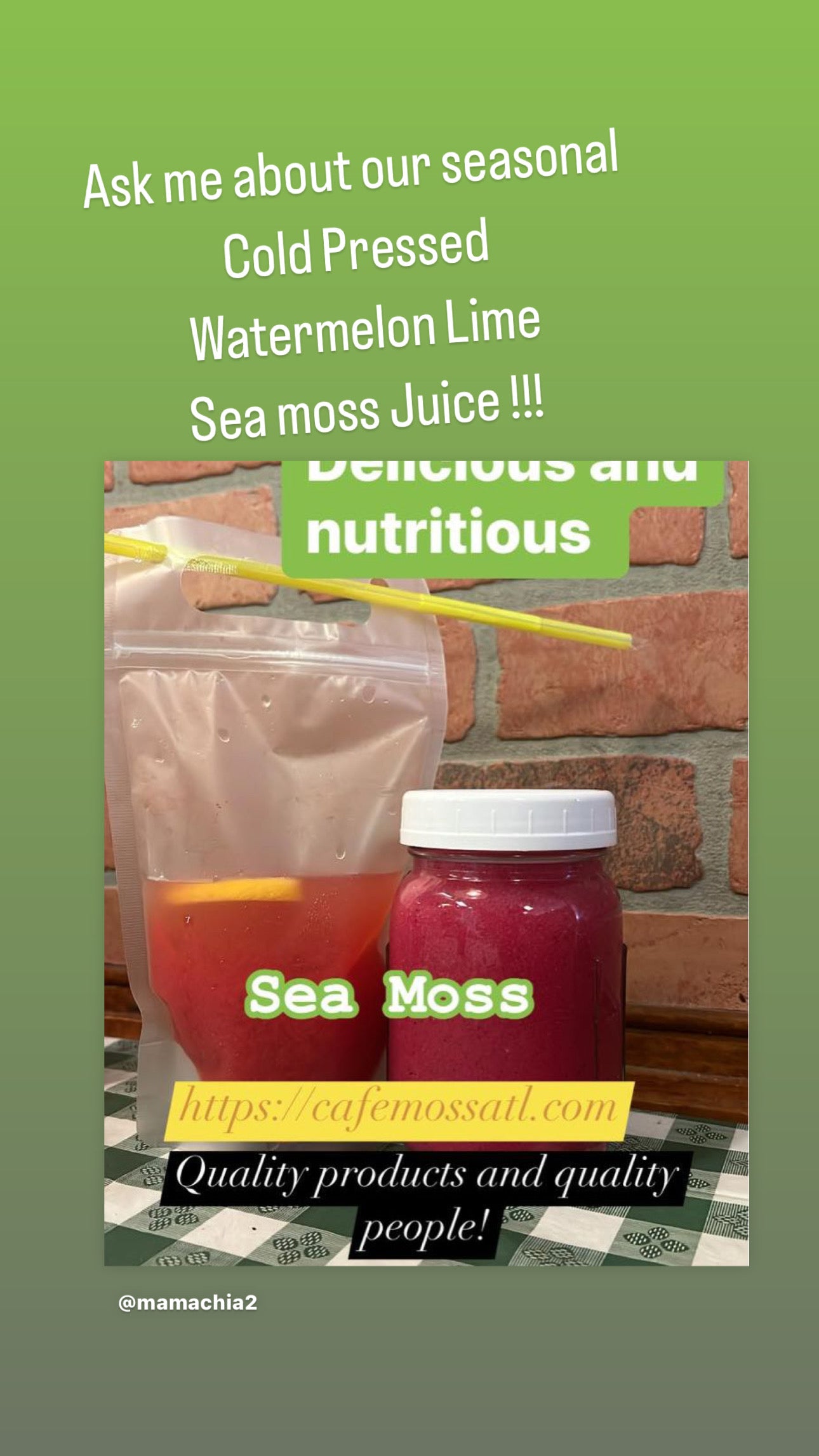 Cold Pressed Watermelon Strawberry Sea Moss Juice